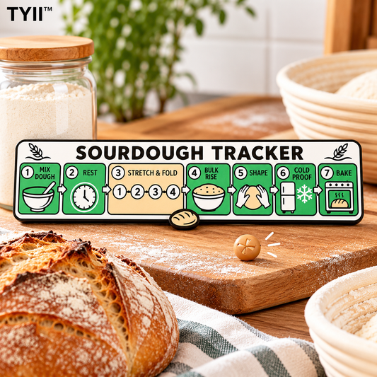 Sourdough Bread Making Tracker with Magnetic Marker – 7-Step Baking Guide | TYII™