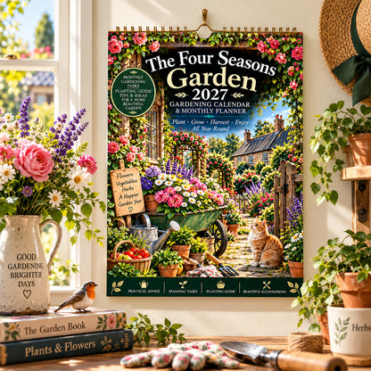 2027 Four Seasons Gardening Calendar & Monthly Planner – A4 Wall Calendar with Planting Guide, Garden Tasks & Plant Labels | TYII™