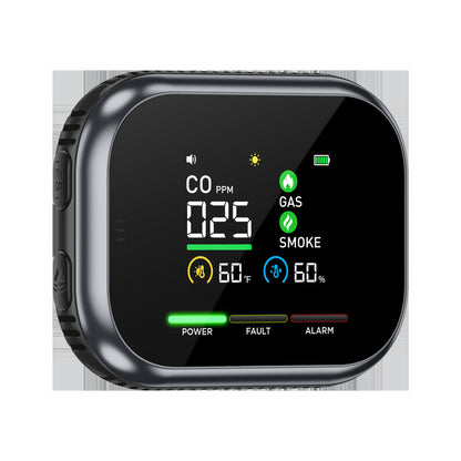 5-in-1 Plug-In Gas & Smoke Detector with LCD Display