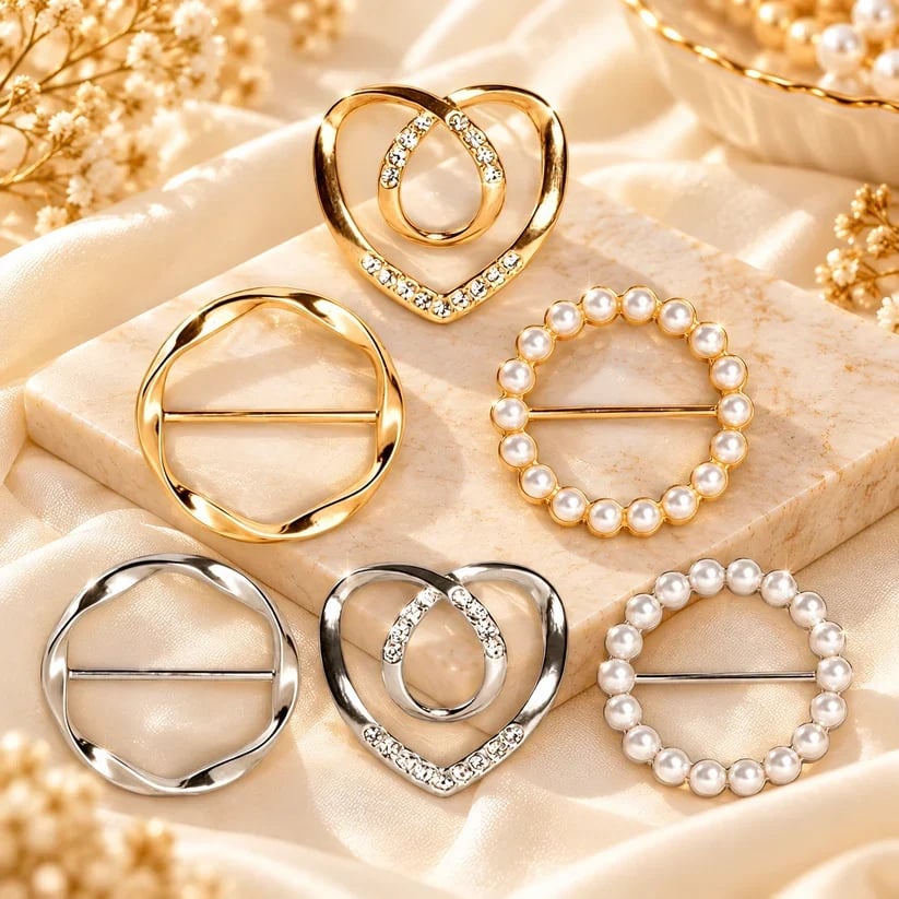 ✨ Women's Metal Shirt Clips – Round & Heart Designs for Loose Clothing