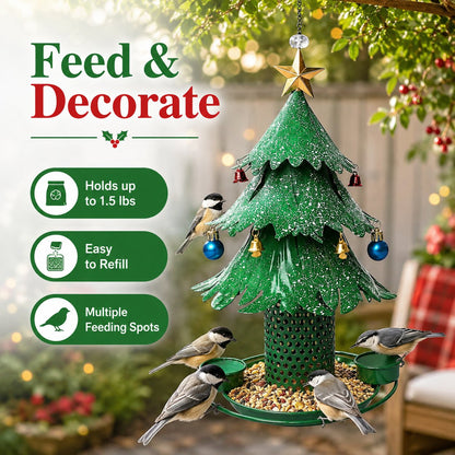 🎄Christmas Tree Bird Feedera🐦Festive Backyard Holiday Decor✨