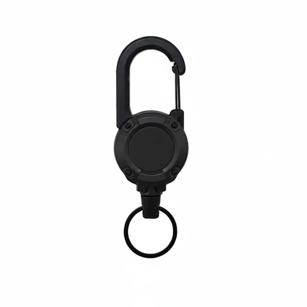 Heavy-Duty Retractable Carabiner Keychain – 25in Steel Lanyard, 100K Pull Cycles