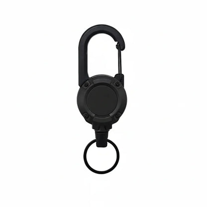 Heavy-Duty Retractable Carabiner Keychain – 25in Steel Lanyard, 100K Pull Cycles