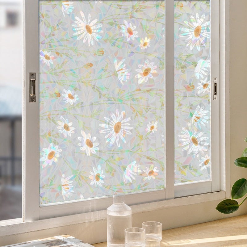 Floral Static Cling Window Stickers – No-Residue, Repositionable & Cut-to-Fit