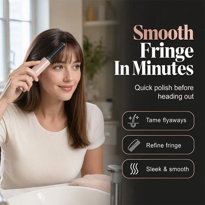 Portable Heated Bang Comb – Cordless Mini Hair Straightening & Styling Brush