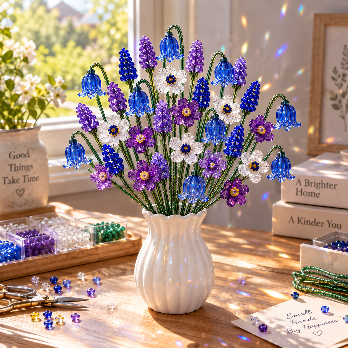 🌼✨DIY Beaded Wildflower Bouquet Kit – Handmade Crystal Flower Craft Set🌸✨
