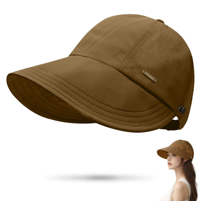 Women's Wide Brim Sun Visor Hat – UPF 50+ Foldable UV Protection Cap