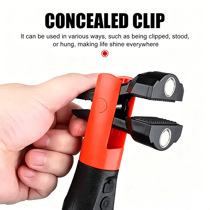 Tyiipro™ Rechargeable Magnetic LED Work Light with Built-in Battery - IP55 Waterproof & Shockproof, Clamp & Magnet Base