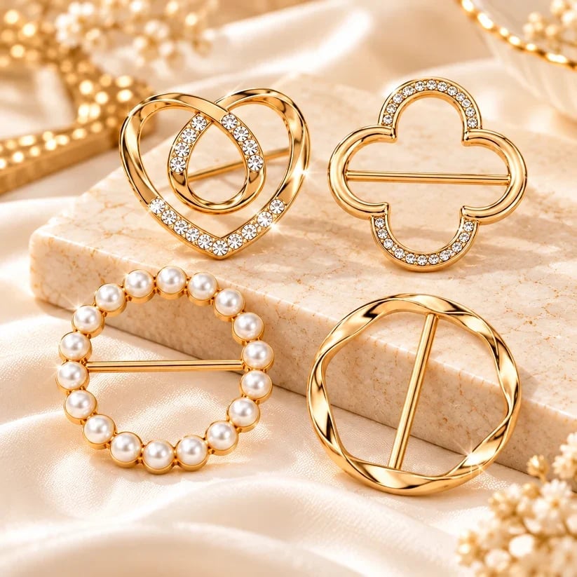 ✨ Women's Metal Shirt Clips – Round & Heart Designs for Loose Clothing
