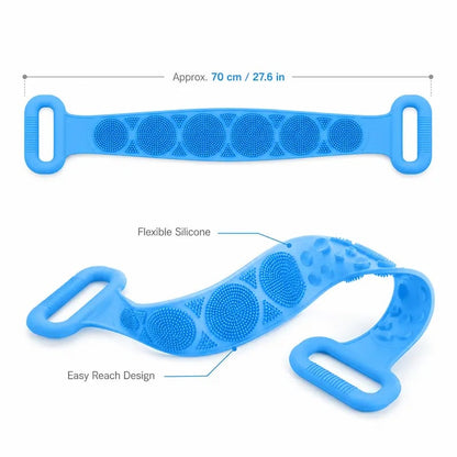 Long Silicone Shower Back Scrubber Strap