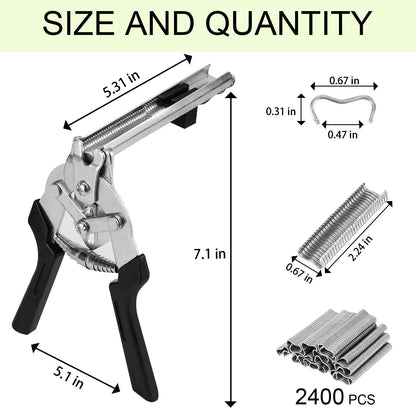 TYIIPRO™ M-Type Hog Ring Pliers Kit – Semi-Automatic Spring-Loaded Fence & Cage Repair Tool