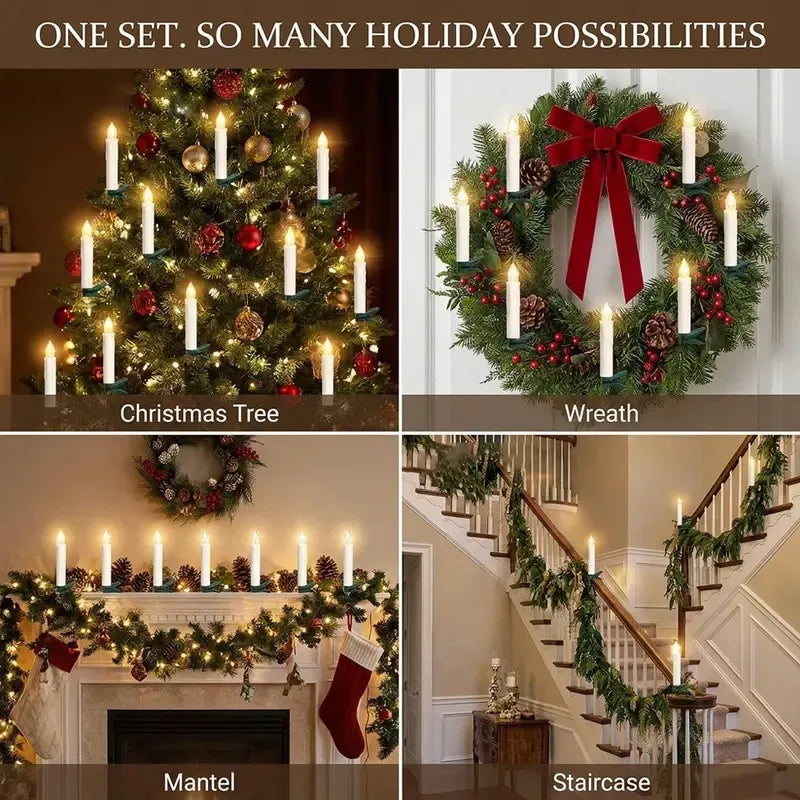 Realistic Flickering Flameless Clip Candles – LED Candle Lights with Remote Control