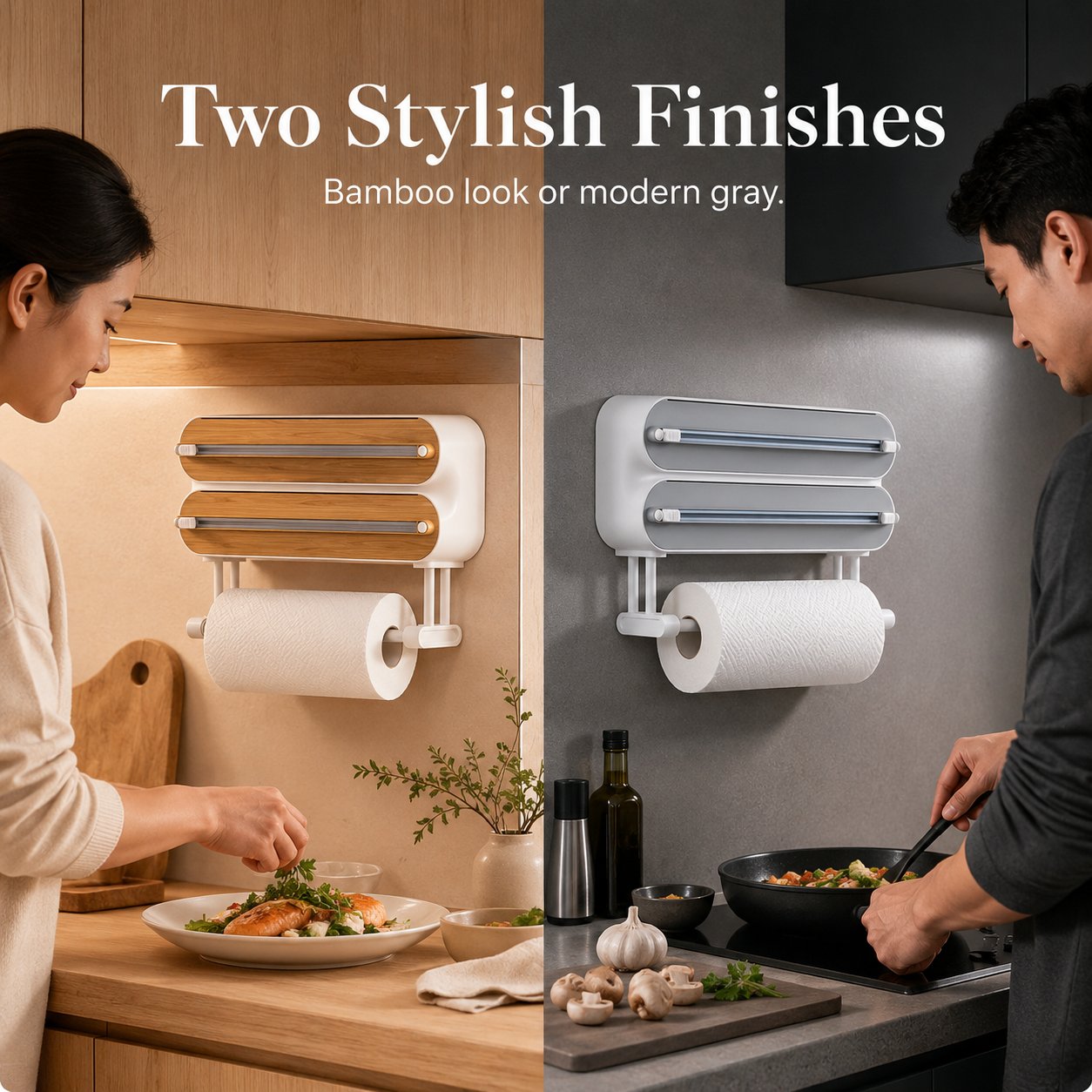 Magnetic Kitchen Roll & Wrap Dispenser for Kitchen Storage