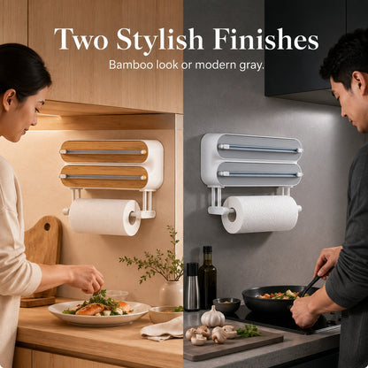 Magnetic Kitchen Roll & Wrap Dispenser for Kitchen Storage