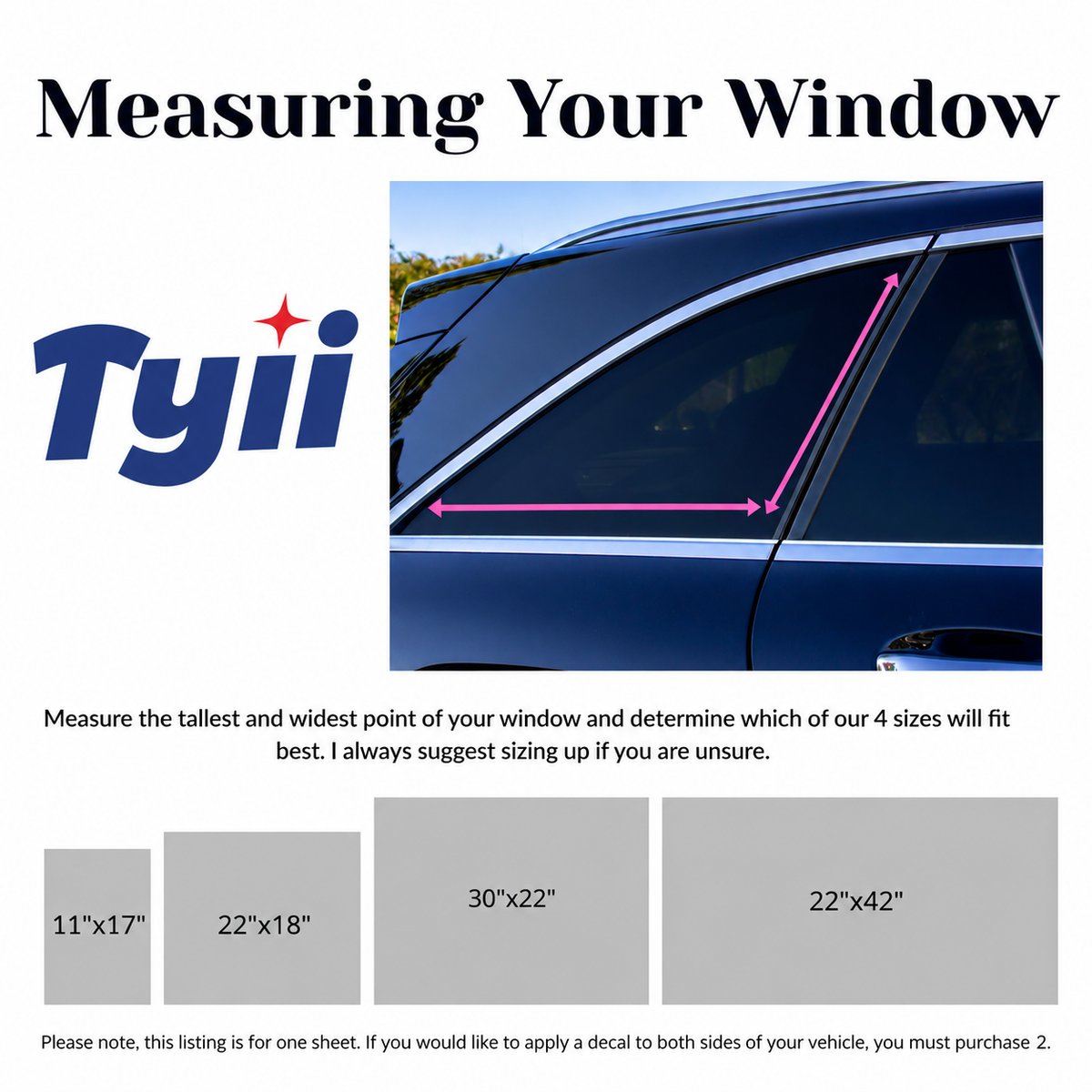 🌻🐦 TYII™ Hummingbirds & Sunflowers Full Coverage Car Window Decal – Waterproof Floral Vinyl Window Sticker, Trim-to-Fit Auto Decor