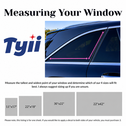 🌻🐦 TYII™ Hummingbirds & Sunflowers Full Coverage Car Window Decal – Waterproof Floral Vinyl Window Sticker, Trim-to-Fit Auto Decor