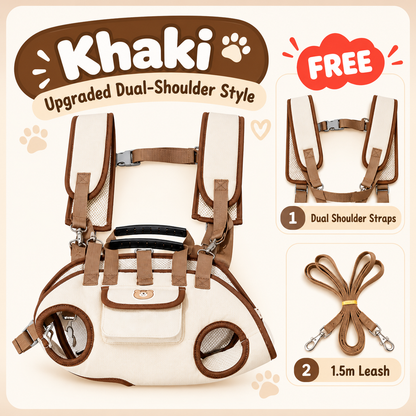 2-in-1 Pet Carrier Shoulder Bag & Backpack with Free Leash – Breathable Carrier for Small Dogs & Cats
