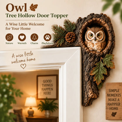 Chipmunk Tree Hollow Door Topper | Woodland Animal Doorway Decor For Cozy Nature Homes