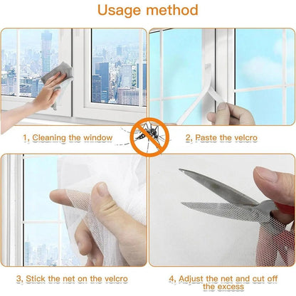 DIY Cut-to-Size Self-Adhesive Window Screen Mesh – No-Drill Mosquito & Insect Fly Screen