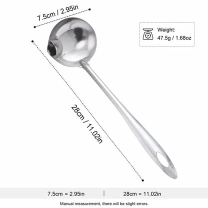 2 Counts, Stainless Steel Oil Separator Soup Ladle
