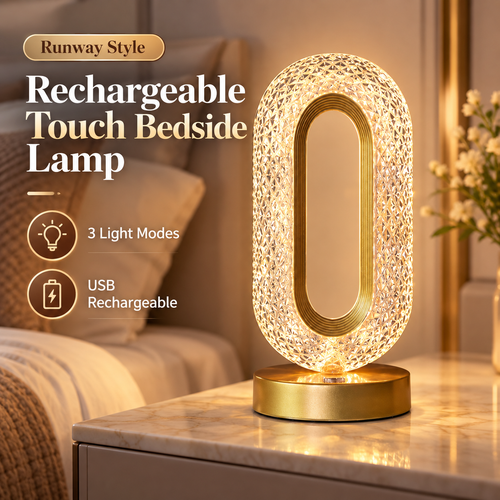 Rechargeable Touch Bedside Lamp – 3-Color LED Night Light
