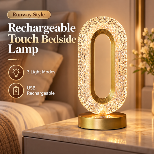 Rechargeable Touch Bedside Lamp – 3-Color LED Night Light