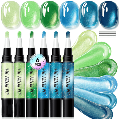 6PCS One-Step Gel Nail Art Pen Set