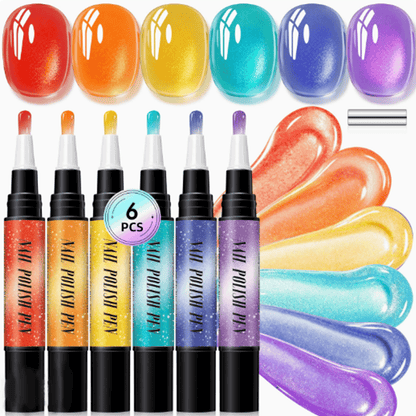 6PCS One-Step Gel Nail Art Pen Set