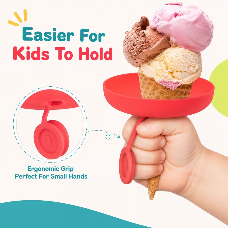 4PCS Silicone Ice Pop Holder - Drip Catcher for Frozen Treats - Dishwasher Safe Summer Kids and Toddler Essentials