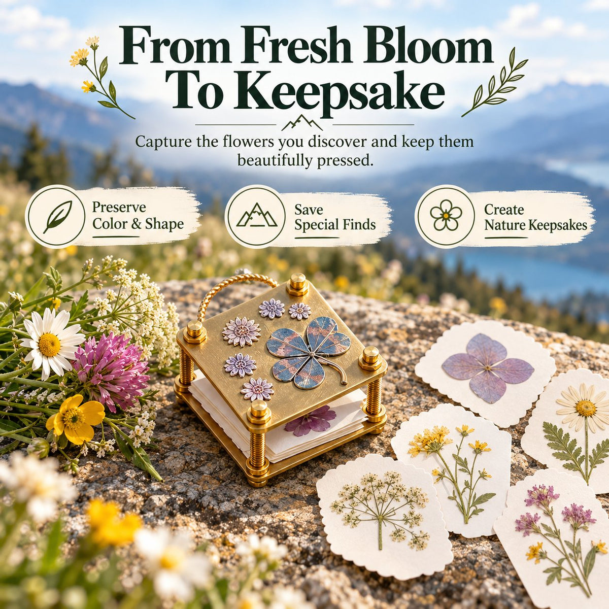 Mini Flower Press | Small Portable Pocket Press