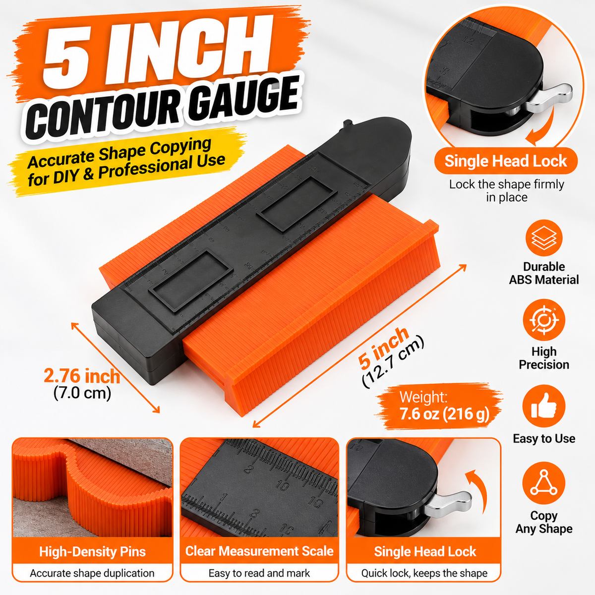 📐💪 Easy Shape Contour Gauge Duplicator – Perfect for DIY, Precise Tracing & Transfers 🔧