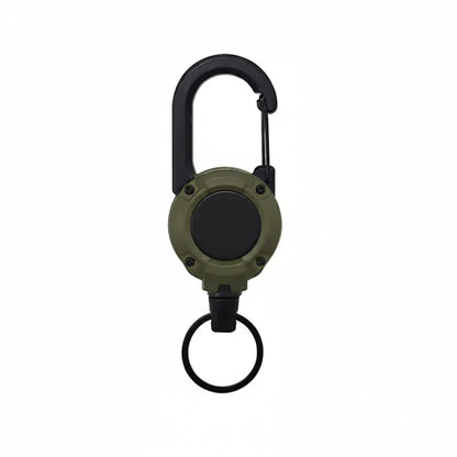 Heavy-Duty Retractable Carabiner Keychain – 25in Steel Lanyard, 100K Pull Cycles