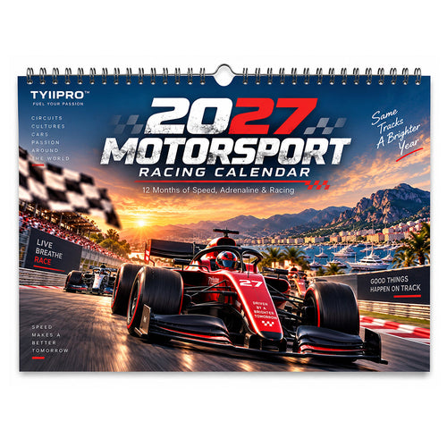 🏎️TYIIPRO™ 2027 Motorsport Racing Calendar – 12-Month Wall Calendar, 11 × 8.5 Inch Racing Car Calendar for Motorsport Fans