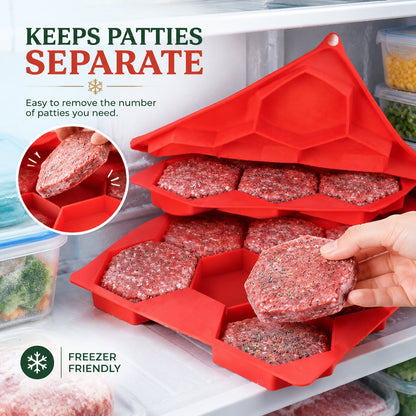 🍔Tyiipro™ Burger Press & Freezer Container – Makes 8 Quarter-Pound Patties