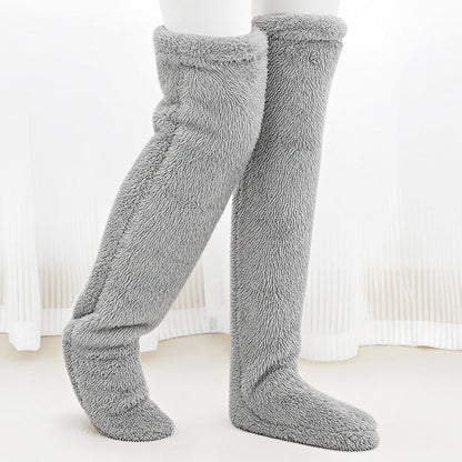 Ultra-Long Plush Thigh-High Socks – One Size, Cozy Home Socks for Winter Comfort❄️