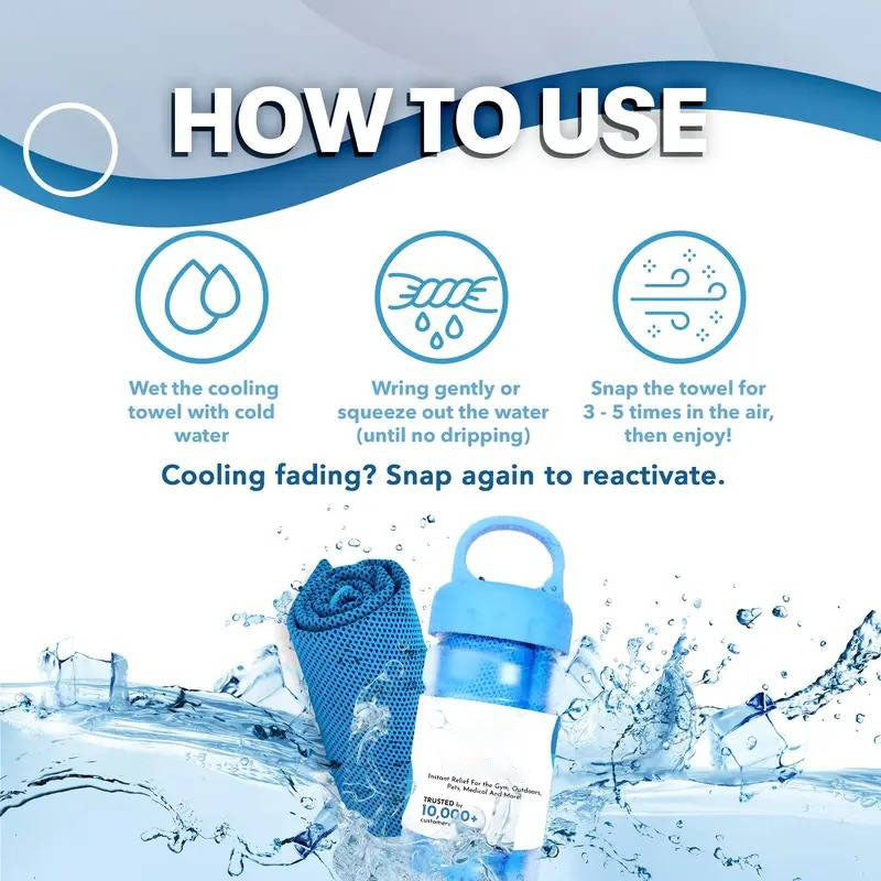 TYIIPRO™ Instant Cooling Towel – Quick Dry Sports Towel for Gym, Travel & Outdoor Activities