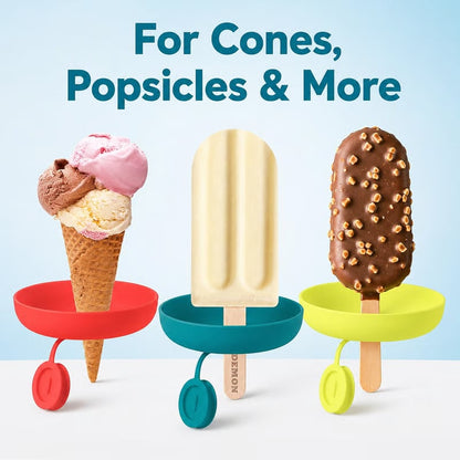 4PCS Silicone Ice Pop Holder - Drip Catcher for Frozen Treats - Dishwasher Safe Summer Kids and Toddler Essentials