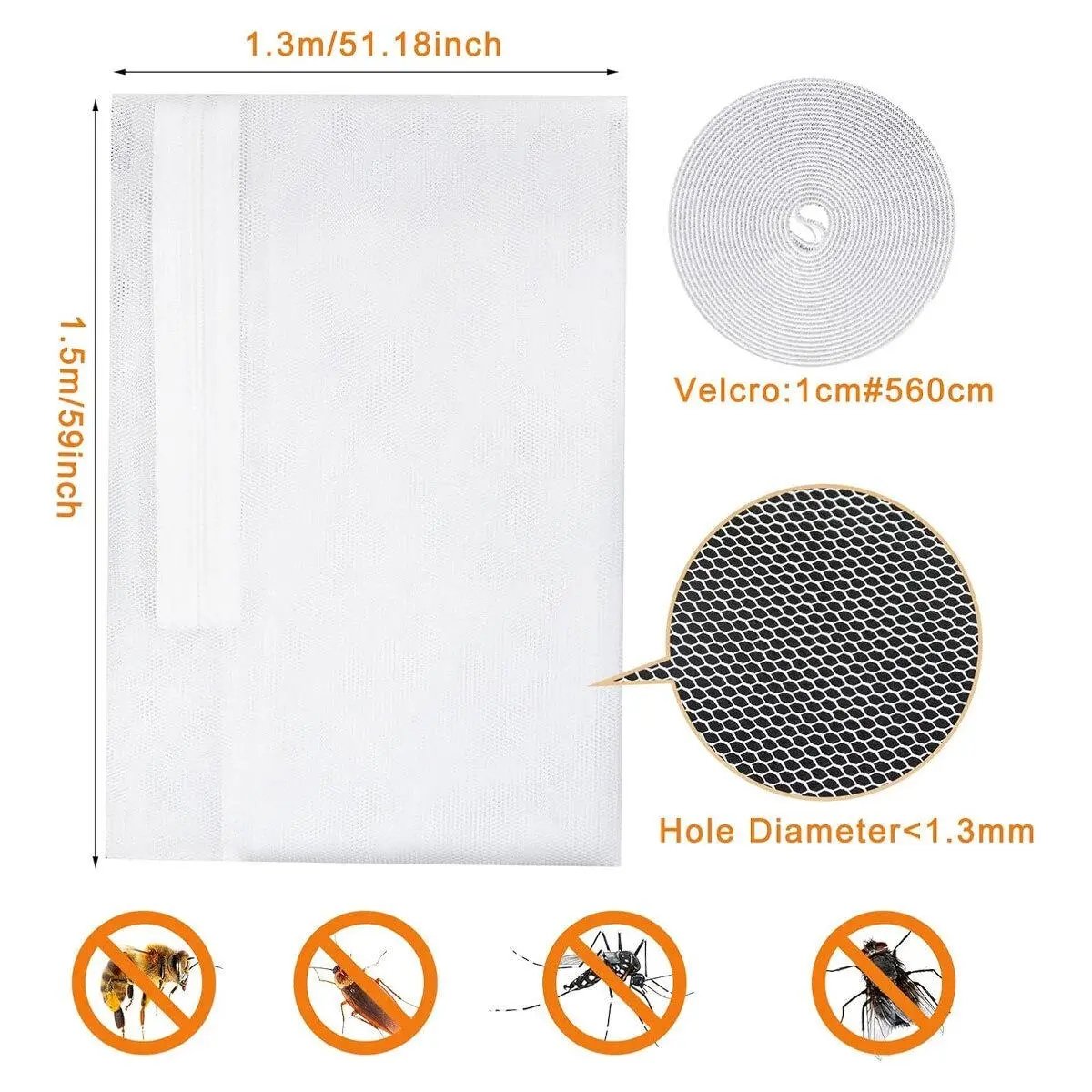 DIY Cut-to-Size Self-Adhesive Window Screen Mesh – No-Drill Mosquito & Insect Fly Screen