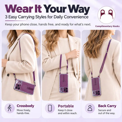 Tyiipro™ MagSafe Phone Case with Detachable Crossbody Neck Lanyard Strap