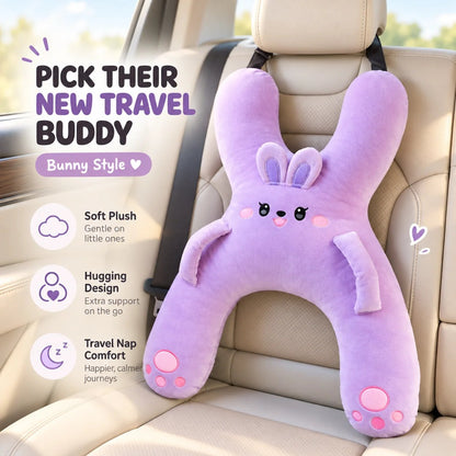 Tyiipro™ Kids Full-Body Car Travel Pillow – Cute Animal Travel Cushion for Road Trips & Naps