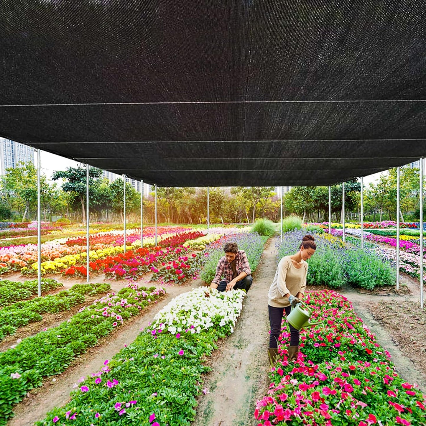UV-Resistant Shade Net with Grommets
