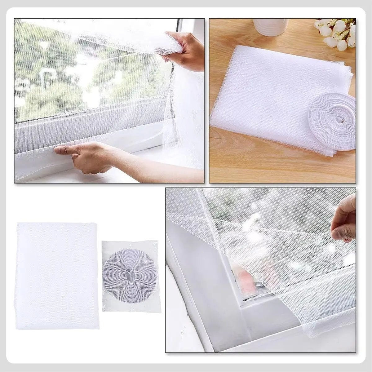 DIY Cut-to-Size Self-Adhesive Window Screen Mesh – No-Drill Mosquito & Insect Fly Screen