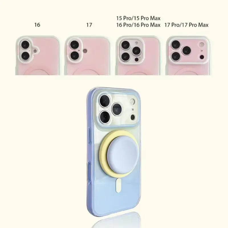 TYIIPRO™ Magnetic Gradient Phone Case with Liquid Stand for iPhone