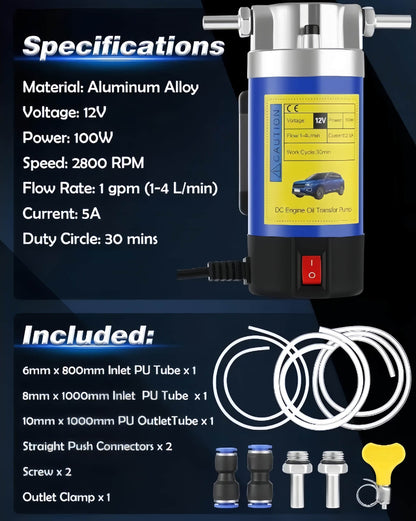 12V 100W Efficient Powerful Self-Priming Oil Pump