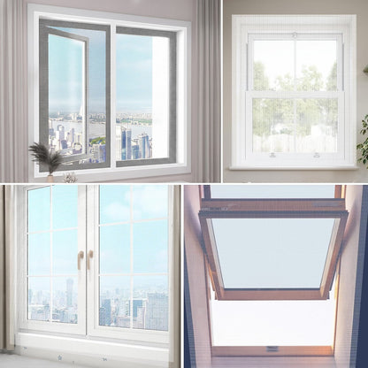 DIY Cut-to-Size Self-Adhesive Window Screen Mesh – No-Drill Mosquito & Insect Fly Screen