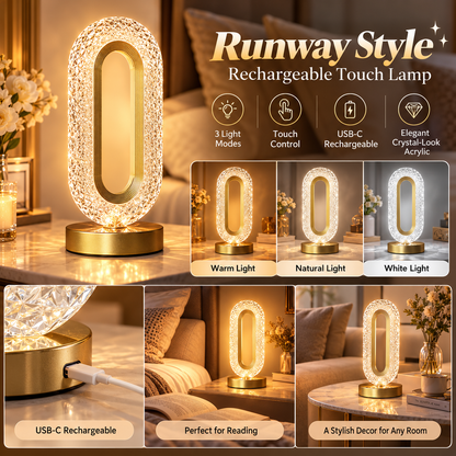 Rechargeable Touch Bedside Lamp – 3-Color LED Night Light