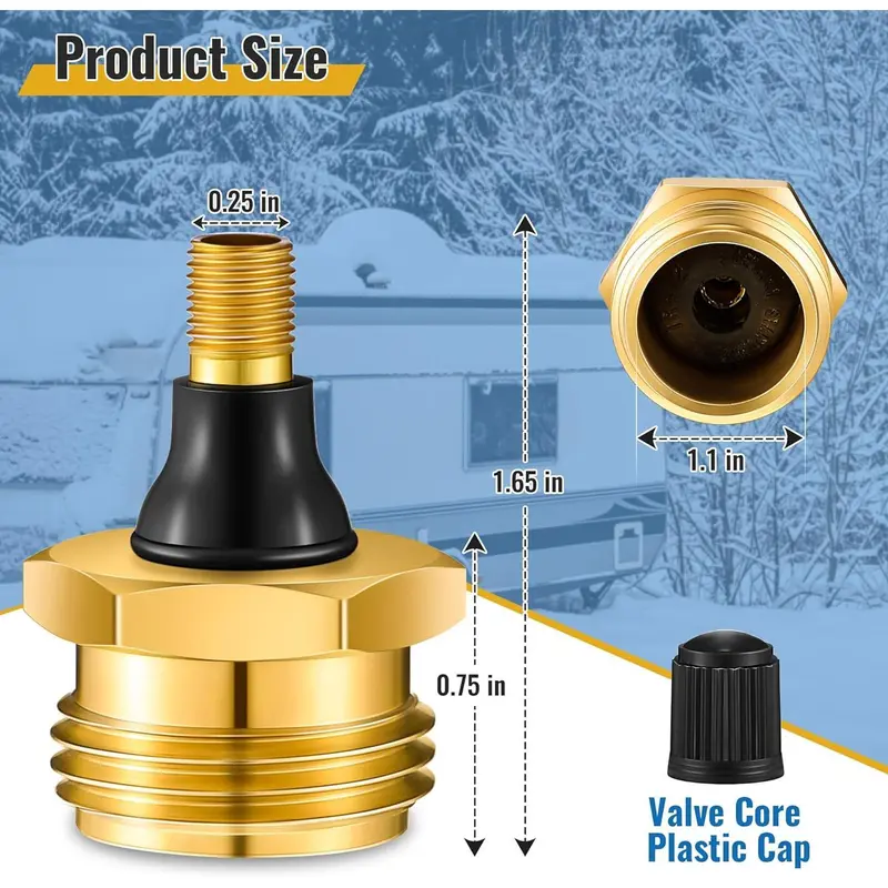 Brass RV Blow Out Plugs with Drain Valve