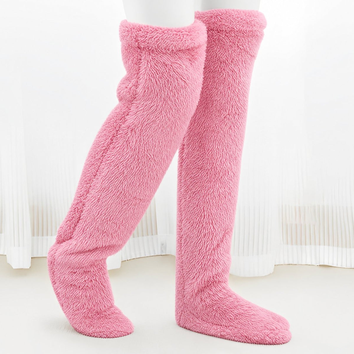 Ultra-Long Plush Thigh-High Socks – One Size, Cozy Home Socks for Winter Comfort❄️