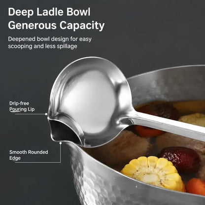 2 Counts, Stainless Steel Oil Separator Soup Ladle