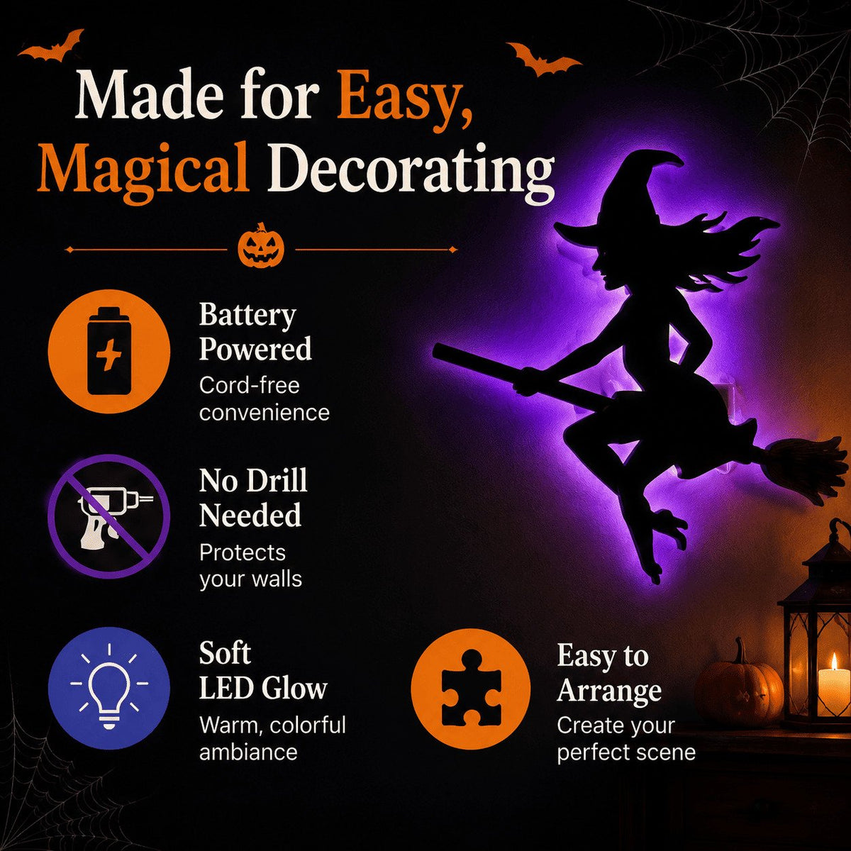 🎃Halloween HOT SALE 49% OFF 👻 Halloween LED Silhouette Wall Light Stickers